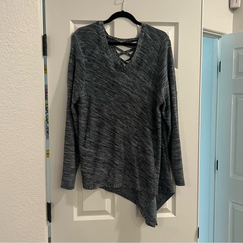 Democracy Plus Size Charcoal Knit Sweater